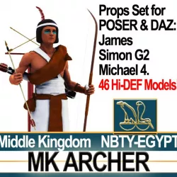 Ancient Egypt MK Archer Props Poser Daz 3D model