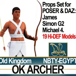 Ancient Egyptian OK Archer Props Set Poser Daz 3D model