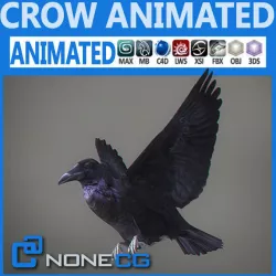 Animated Crow 3D model