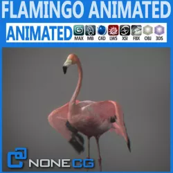 Animated Flamingo 3D model