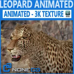 Animated Leopard 3D model