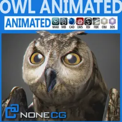 Animated Owl 3D model