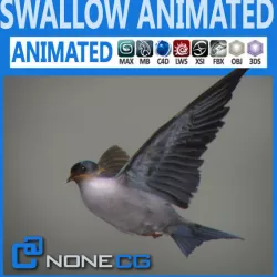 Animated Swallow 3D model