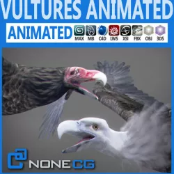 Animated Vultures 3D model