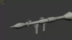 Automatic machine gun  RPG Low-poly  3D model