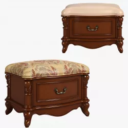 Carpenter Casual chair foot stool with one drawer 680x480x469 3D model