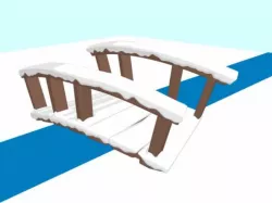 Cartoon Snow covered Bridge 3D model