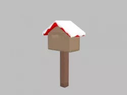 Cartoon Snow Covered Mailbox 3D model