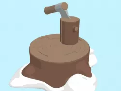 Cartoon Snow Covered Stump with axe 3D model