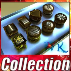 Chocolate Candy Assortment High res 3D model