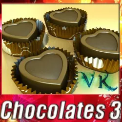 Chocolate Candy Heart Shaped 3D model