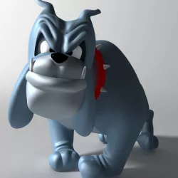 Crazy dog cartoon 3D Low-poly  3D model