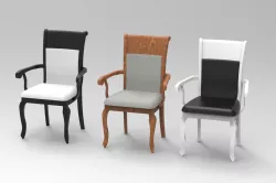 Dining arm chair lit2 ( rubber wood + pu )