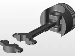 Engine piston and connecting rod
