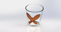 Fancy Glass with Butterfly design 3D model