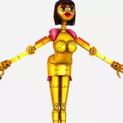 Golden Musical Robot Drone - Babe G1 Low-poly  3D model