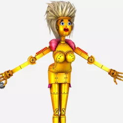 Golden Musical Robot Drone - Babe G2 Low-poly  3D model