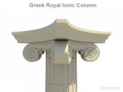 Greek ionic royal column 3D model