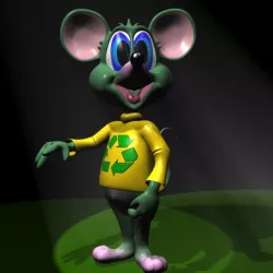 Green Mouse RIGGED Low-poly  3D model