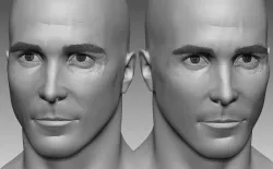 Head Base Mesh Male 3D model based on Christian Bale 3D model