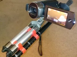 Hiking pole camera tripod clip