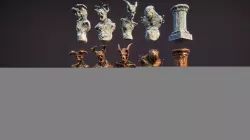 Horror busts Low-poly  3D model