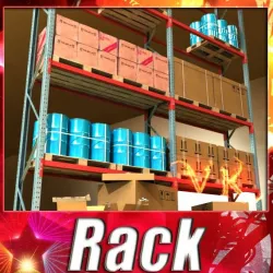 Industrial Shelving and Props High Detail 3D model
