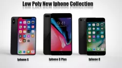  Iphone X Iphone 8 plus Iphone 8 low Poly 3D model Low-poly  3D model