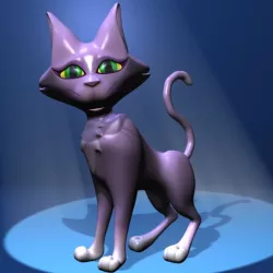 Lady Cat Cartoon Rigged Low-poly  3D model