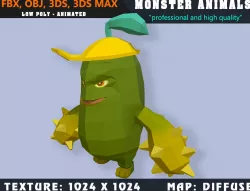 Low Poly Cactus Tree Monster 27 Animated - Game Ready Low-poly  3D model
