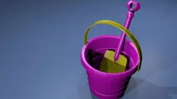 Low poly Pail Shovel Low-poly  3D model