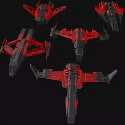 Low Poly Spaceship collection Low-poly  3D model