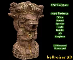 Mayan Statue Golden - PBR - Textured Low-poly  3D model