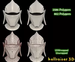 Medieval Helmet - 2 Objects Low-poly  3D model
