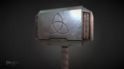 Mjolnir Thors Hammer Low-poly  3D model