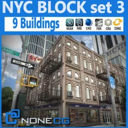 NYC Block Set 3 3D model