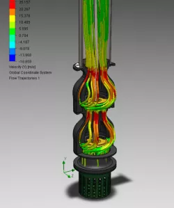 Open impeller pump with flow simulation set-up