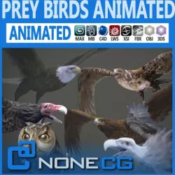 Pack - Prey Birds Animated 3D model