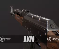 PBR AKM Low-poly  3D model