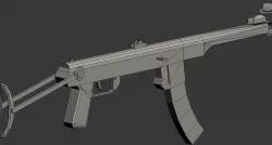 PPS-43 SMG Low-poly  3D model