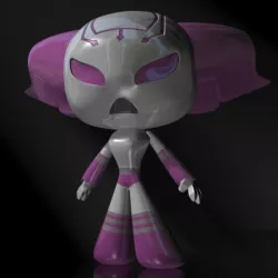 ProtoGirl Robot Character Female RIGGED Low-poly  3D model