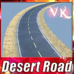 Realistic Desert Road High Resolution 3D model