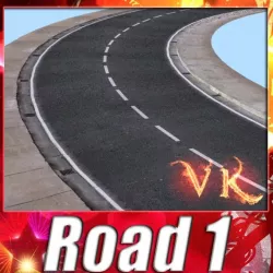 Realistic Road High Res 5980 x 4248 3D model