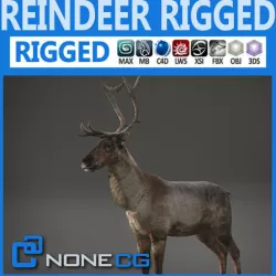 Rigged Reindeer 3D model