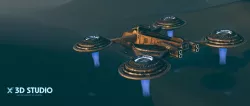 sci-fi spaceship 3D model