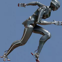 Servoid antropomorphic servant android Low-poly  3D model