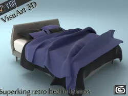 Superking retro bed in lennox 3D model