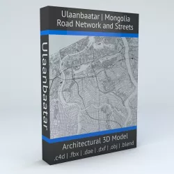 Ulaanbaatar Road Network and Streets 3D model