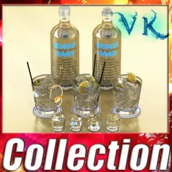 Vodka Absolut Collection 3D model