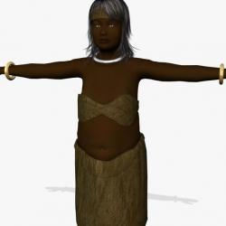 Affrican Villagers Girl A25 3D model